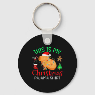 Capybara This Is My Christmas Pajama Capy Santa Me Key Ring