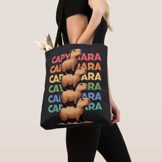 Capybara Tower Tote Bag (Close Up)
