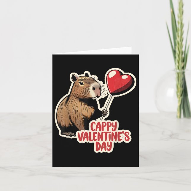Capybara Valentine, Cappy Valentines Day, Capybara Card (Front)