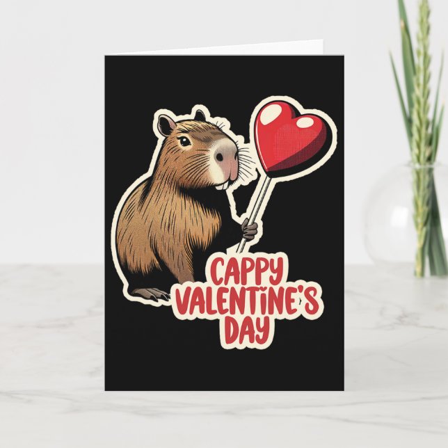 Capybara Valentine  Card (Front)