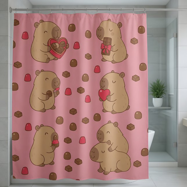 Capybara Valentine Curtain | Cute Romantic Animal- (Creator Uploaded)