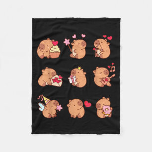 Capybara Valentine Funny Capy Animals Lovers Uni K Fleece Blanket