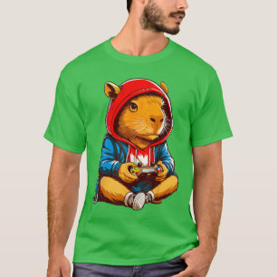 Capybara Video Games Funny Gaming Capy Meneen Boys T-Shirt