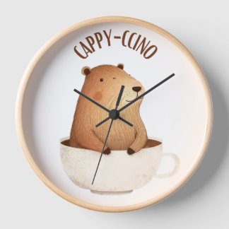 Capybara Wall Clock, Capybara Gift, Cappyccino Clock