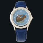 Capybara Watch<br><div class="desc">Photograph of a cute capybara. Customise by adding text or by changing the background colour to suit yourself.</div>