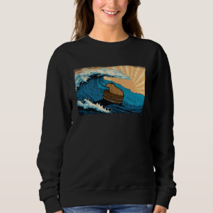 Capybara Wave  Capibara Beach Surfer Distressed Sweatshirt