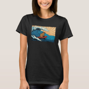 Capybara Wave Capibara Graphic Surfing T-Shirt