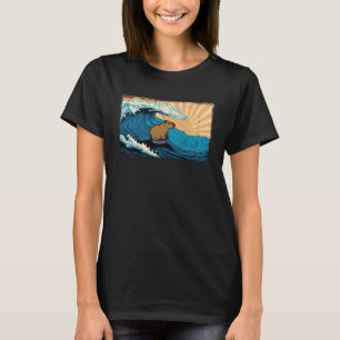 Capybara Wave  Surfing Rodent Animal T-Shirt