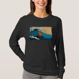 Capybara Wave  Surfing Surfer Capibara Graphic T-Shirt