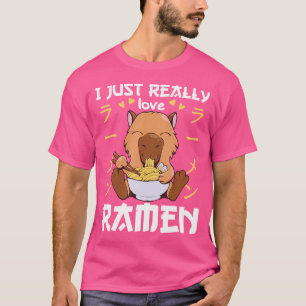 Capybara With Noodles Ramen Kawaii Capybara T-Shirt