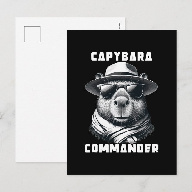 Capybara With Sunglasses Capy Commander Holiday Postcard (Front/Back)