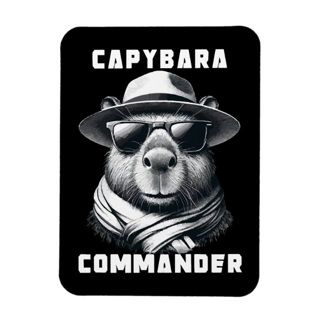 Capybara With Sunglasses Capy Commander Magnet (Vertical)