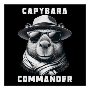 Capybara With Sunglasses Capy Commander Poster