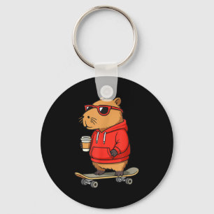Capybara With Sungles Skater Capy  Key Ring
