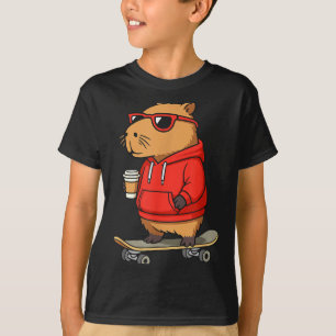 Capybara With Sungles Skater Capy  T-Shirt