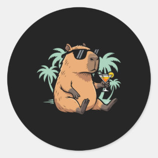 Capybara With Tail - Chill Vibe Classic Round Sticker
