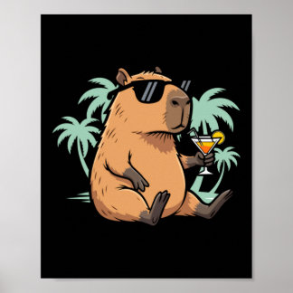 Capybara With Tail - Chill Vibe Poster