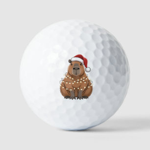 Capybara Xmas Matching Funny Santa Golf Balls
