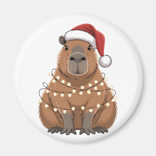 Capybara Xmas Matching Funny Santa Magnet