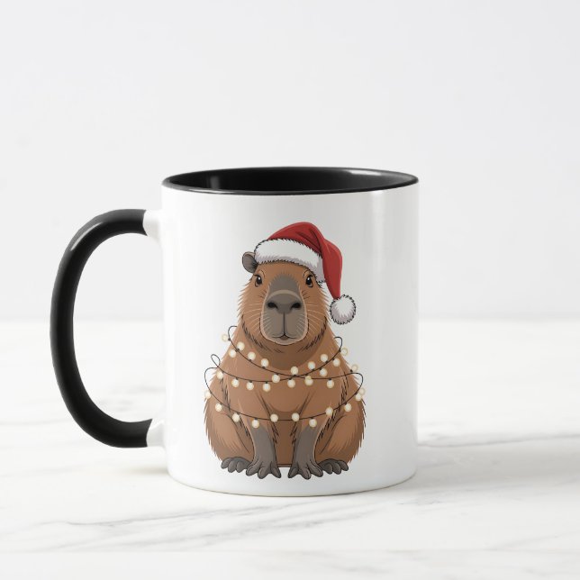 Capybara Xmas Matching Funny Santa Mug (Left)