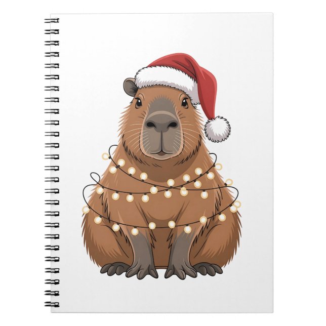 Capybara Xmas Matching Funny Santa Notebook (Front)