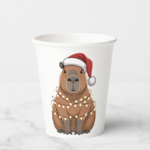 Capybara Xmas Matching Funny Santa Paper Cups