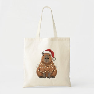 Capybara Xmas Matching Funny Santa Tote Bag
