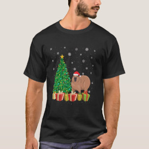 Capybara Xmas Tree Lighting Santa Hat Capybara Chr T-Shirt