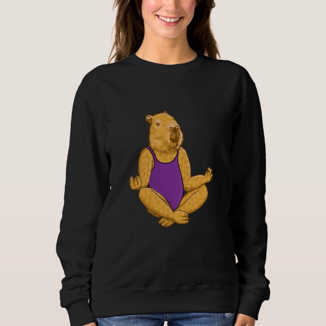 Capybara Yoga poses Meditation Workout exercises g Sweatshirt (Front)