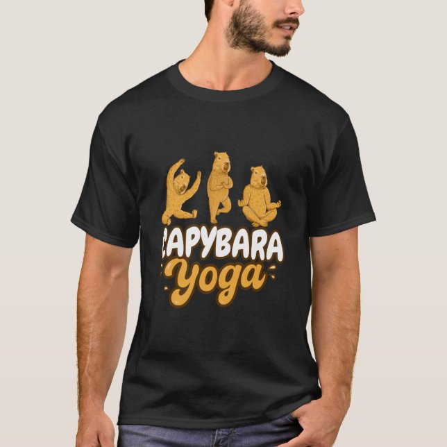 Capybara Yoga poses Meditation Workout T-Shirt (Front)