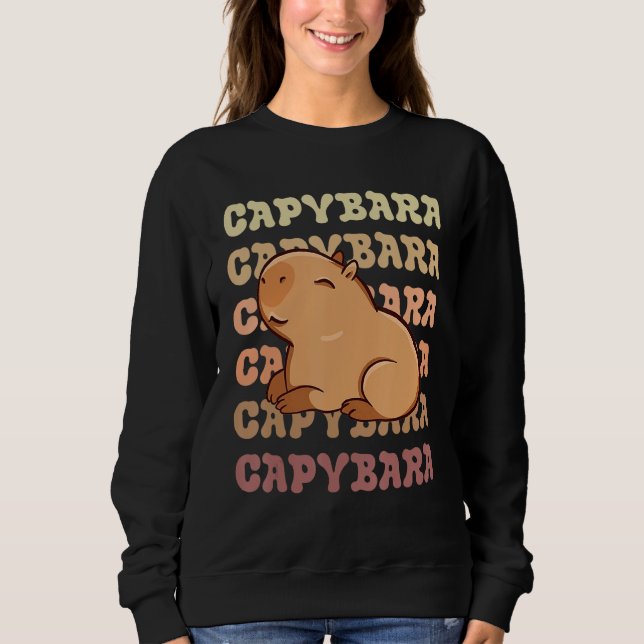 Capybaras Cute Retro Vintage Capy  Rodent Sweatshirt (Front)