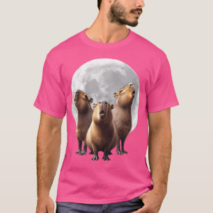 Capybaras Howling At The Moon Funny Capybara T-Shirt