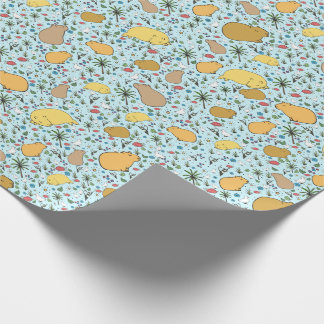 Capybaras in Blue Wrapping Paper