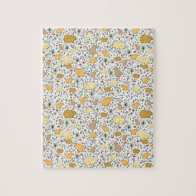 Capybaras in Yellow Jigsaw Puzzle (Vertical)