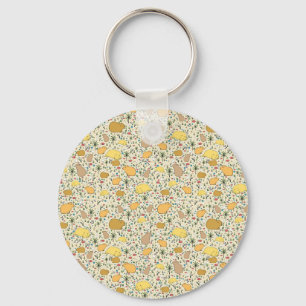 Capybaras in Yellow Key Ring