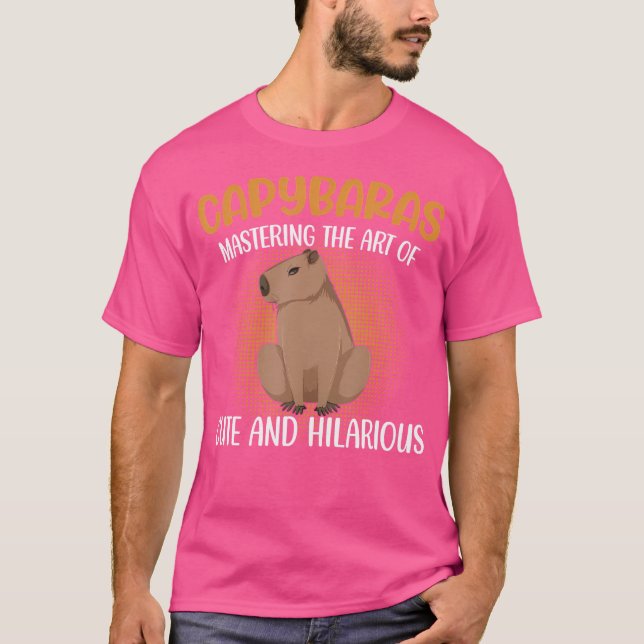 Capybaras Masterring The Art Of Cute Hilarious Cap T-Shirt (Front)