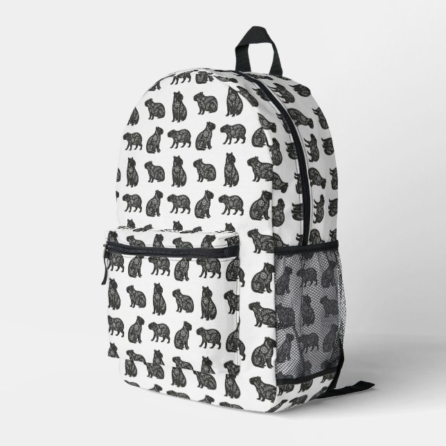 Capybaras Printed Backpack (Back Corner Right)