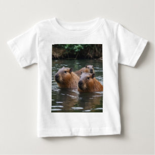 Capybaras' Swimming In The River,  Baby T-Shirt