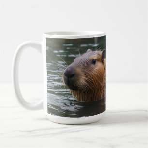 Capybaras' Swimming In The River, Coffee Mug