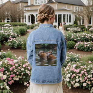 Capybara's Swimming In The River, Denim Jacket