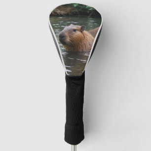 Capybaras' Swimming In The River, Golf Head Cover