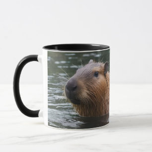 Capybaras' Swimming In The River, Mug