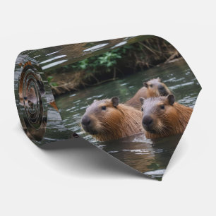 Capybaras' Swimming In The River, Tie