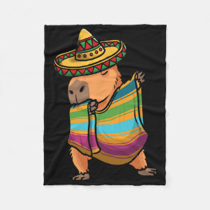Capybyra Cinco De Mayo Rodent Dab Mexican Kids Men Fleece Blanket