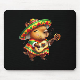 Capybyra Sombrero Guitar Cinco De Mayo Mexican Kid Mouse Pad