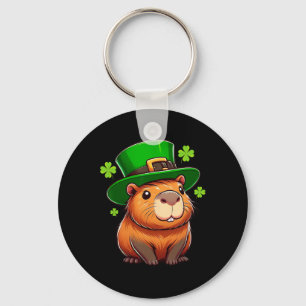 Capybyra St Patricks Hat Leprechaun Funny Irish Ca Key Ring