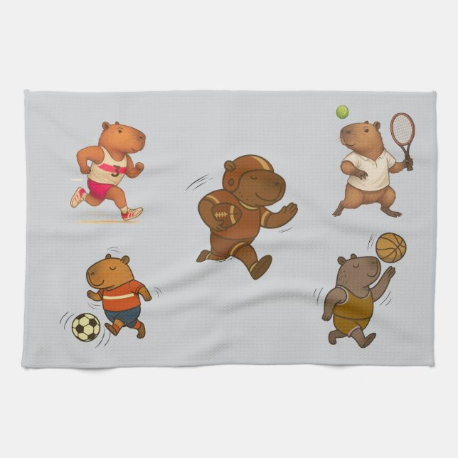 CapyCharm: The Adorable Icon Tea Towel (Horizontal)