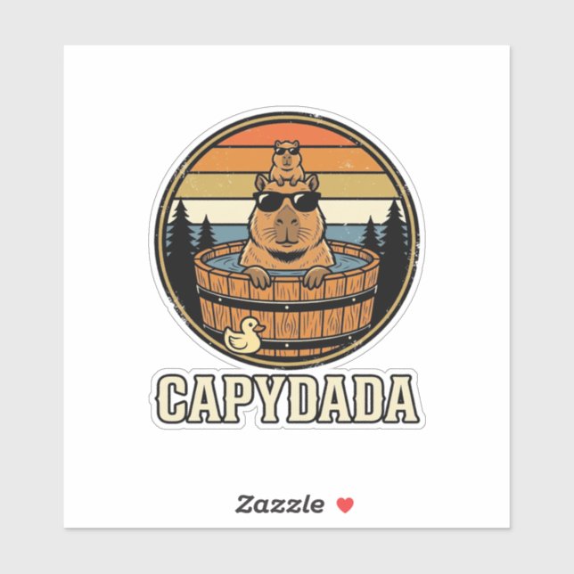 Capydada Capybara Dad Retro Hot Tub Vector Design_ (Sheet)