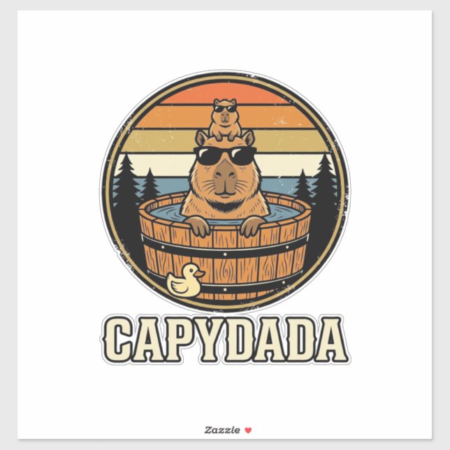 Capydada Capybara Dad Retro Hot Tub Vector Design_ (Sheet)