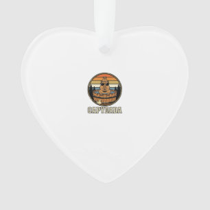 Capydada Capybara Dad Retro Hot Tub Vector Design_ Ornament